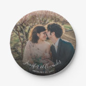 Creëer je eigen bruid en bruidefotobruiloft papieren bordje (Voorkant)