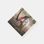 Creëer je eigen bruid en bruidefotobruiloft servet (Hoek)