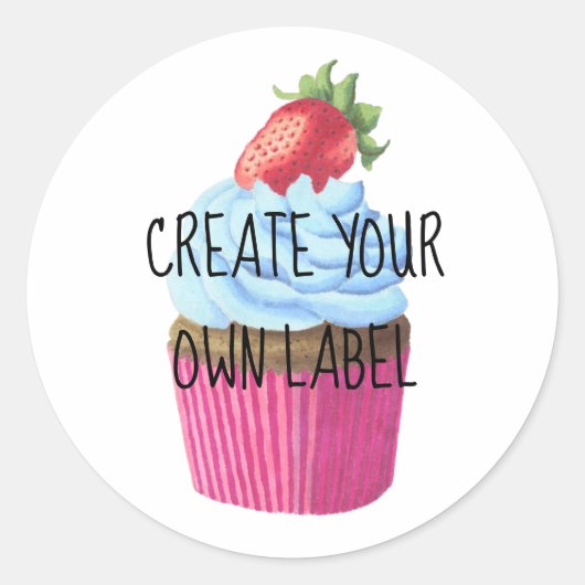 Creëer Je eigen cupcake Classic Ronde Sticker (Voorkant)