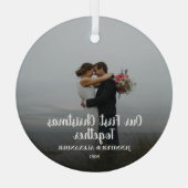 Creëer je eigen eerste kerstfeest met foto glas ornament (Achterkant)