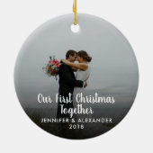 Creëer je eigen eerste kerstfeest met foto keramisch ornament (Achterkant)