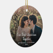 Creëer je eigen eerste kerstfeest met foto keramisch ornament (Rechts)