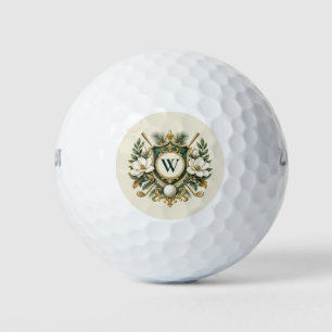Creëer Je Eigen Elegant Bloemrijk Monogram Golfballen