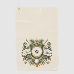 Creëer Je Eigen Elegant Bloemrijk Monogram Golfhanddoek