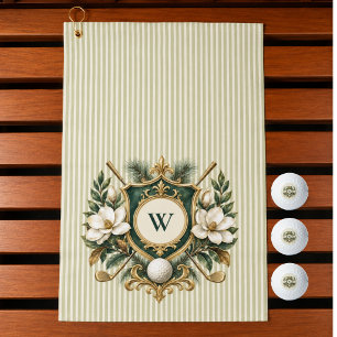 Creëer Je Eigen Elegant Bloemrijk Monogram Golfhanddoek