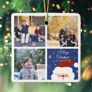 Creëer Je eigen familie fotocollage kerst Keramisch Ornament