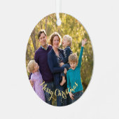 Creëer Je eigen familie Fotofeestdag kerst Metalen Ornament (Voorkant links)