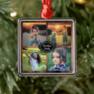 Creëer je eigen familiefogramnaam voor collage metalen ornament