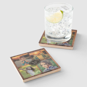 Creëer je eigen familiefogramnaam voor collage stenen onderzetter