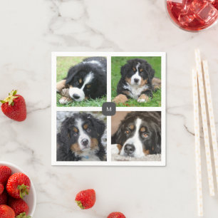 Creëer je eigen familiefoto collage monogramma servet