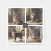 Creëer je eigen familiefoto collage monogramma servet (Voorkant)