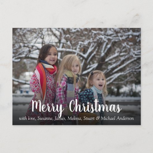 Creëer je eigen familiefoto Merry Kerstry Feestdagenkaart (Voorkant)