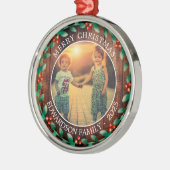 Creëer je eigen familiefoto persoonlijke kerst metalen ornament (Links)