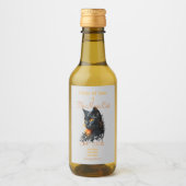 Creëer Je eigen Fiery Black Cat Bust Wijn Etiket (Voorkant)