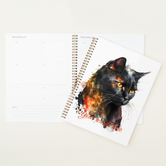 Creëer Je eigen Fiery Black Cat Planner (Display)