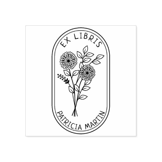 Creëer je eigen Flower Ex Libris Rubberstempel (Afrduk)