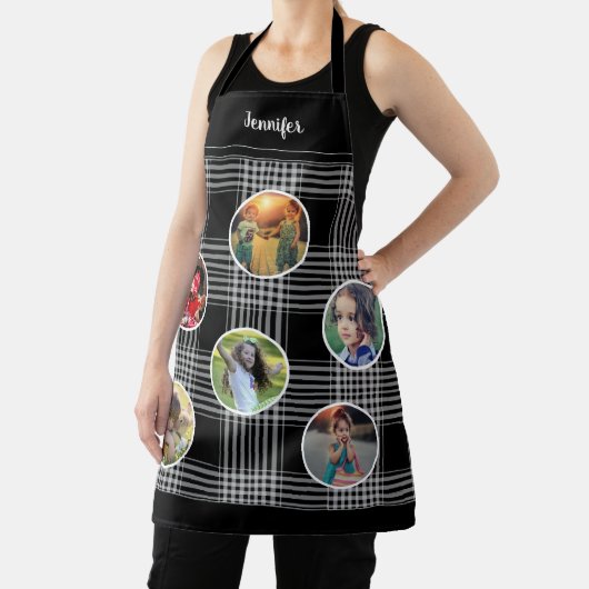 Creëer je eigen foto collage buffalo plaid schort (Insitu)