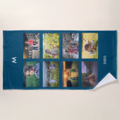 Creëer je eigen foto collage monogram strandlaken (Voorkant)