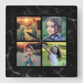 Creëer je eigen foto collage vierkante klok (Voorkant)