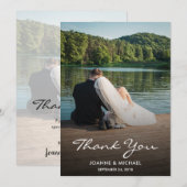 Creëer je eigen foto Dank je bruiloft Bedankkaart (Voorkant / Achterkant)
