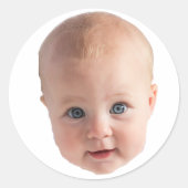 Creëer je eigen foto gezicht ronde sticker (Voorkant)