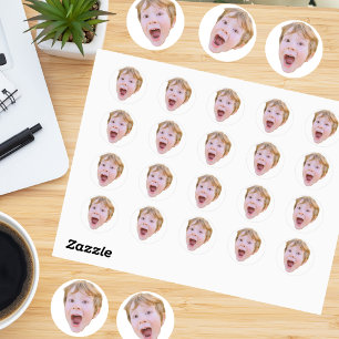 Creëer je eigen foto gezicht ronde sticker