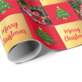 Creëer je eigen foto Merry Kerstscript Cadeaupapier (Rol Hoek)