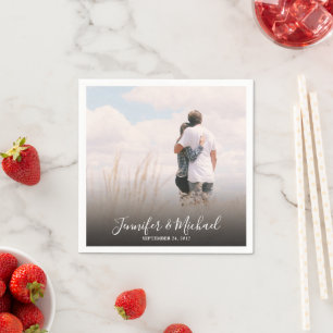 Creëer je eigen fotobruid en bruidebruiloft servet