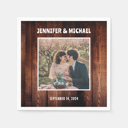 Creëer je eigen fotobruid en bruidebruiloft servet (Voorkant)