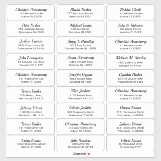 Creëer je eigen gastnaam en adres sticker (Vel)