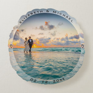 Creëer Je eigen gedenkbare nieuwigheidstekotfoto v Rond Kussen