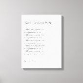 Creëer Je eigen gedicht Canvas Afdruk (Voorkant)