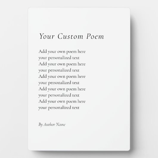 Creëer Je eigen gedicht Fotoplaat (voorkant)