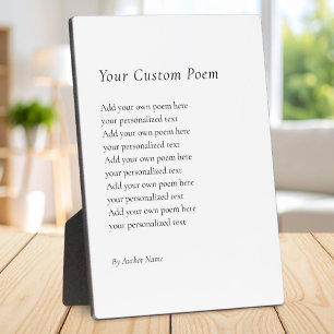 Creëer Je eigen gedicht Fotoplaat