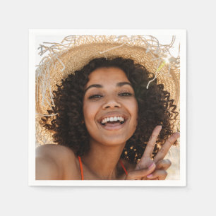 Creëer je eigen gezicht leuk selfie fotofeest servet