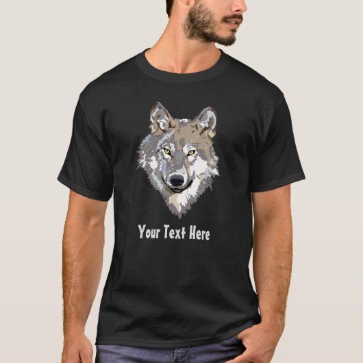 Creëer Je eigen grijze Wolf T-Shirt (Voorkant)