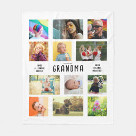 Creëer je eigen grootouders Fotocollage Fleece Deken