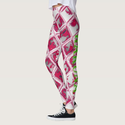 Creëer Je eigen Hakuna Matata plein, uniek rood Leggings (Links)