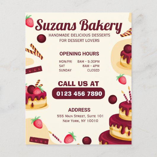 Creëer je eigen handgemaakte met liefde Bakery men Flyer (Achterkant)