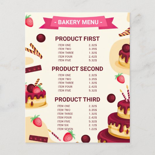 Creëer je eigen handgemaakte met liefde Bakery men Flyer (Voorkant)