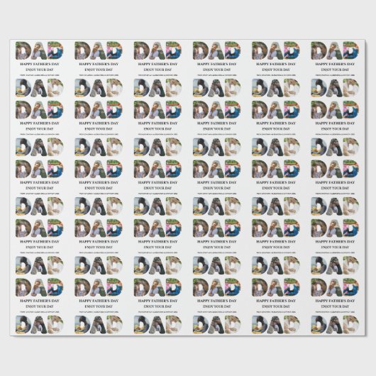 Creëer je eigen Happy vaders dag 6 fotocollage Cadeaupapier (Vlak)