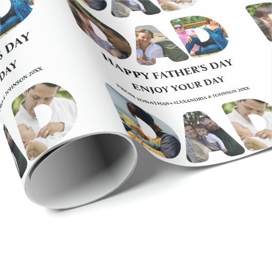 Creëer je eigen Happy vaders dag 6 fotocollage Cadeaupapier (Rol Hoek)