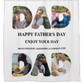 Creëer je eigen Happy vaders dag 6 fotocollage Douchegordijn (Voorkant)