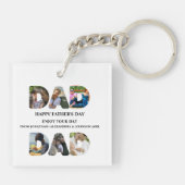 Creëer je eigen Happy vaders dag 6 fotocollage Sleutelhanger (Achterkant)