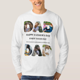 Creëer je eigen Happy vaders dag 6 fotocollage T-shirt