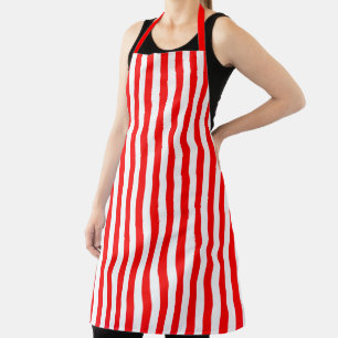 Creëer Je eigen Heavy Polyester streep rood/wit Schort