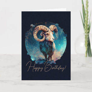 Creëer Je eigen hemellichaam Ram Zodiac Feestdagen Kaart