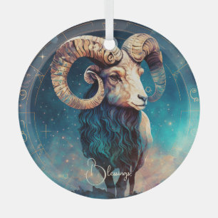 Creëer Je eigen hemellichaam Ram Zodiac Glas Ornament