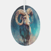 Creëer Je eigen hemellichaam Ram Zodiac Glas Ornament (Voorkant links)