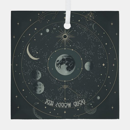 Creëer Je eigen hemelse manen Glas Ornament (Achterkant)